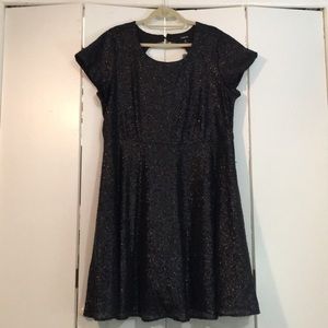 Black sequin skater dress